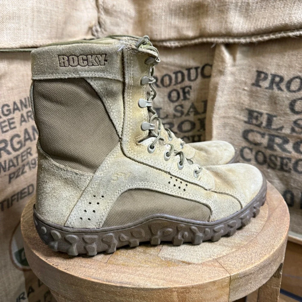 Rocky S2V Special Ops Tactical Military Boots Mens 11.5 Tan Good Lace Up Vibram
